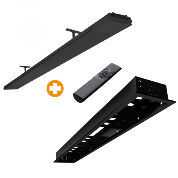 2x Heatstrip Design elektrisch Terrassen-Heizung 2400 Watt +  Fernbedienung